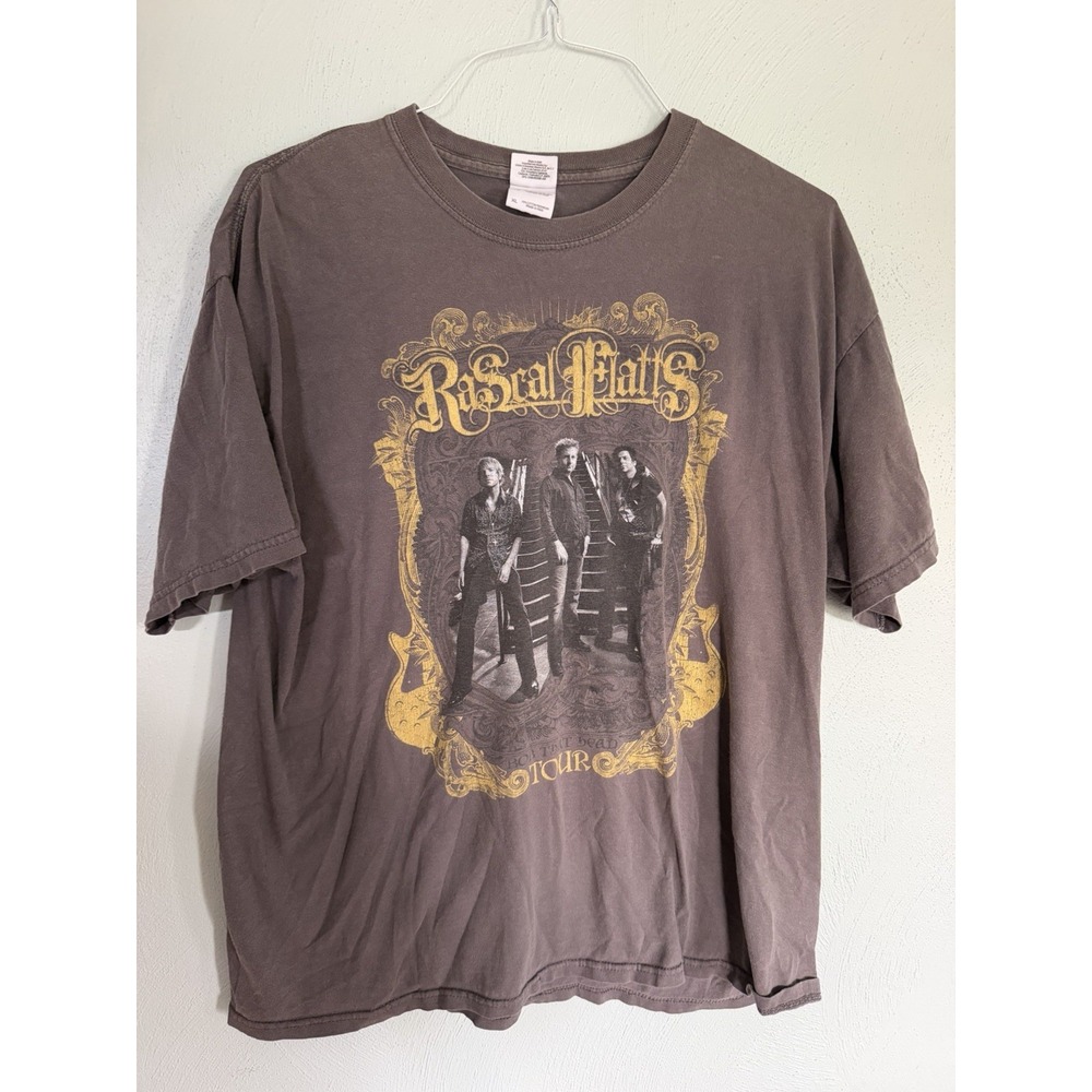 Rascal Flatts 2008 Bob That Head Tour Concert Gildan Gray T-Shirt Merch Mens XL